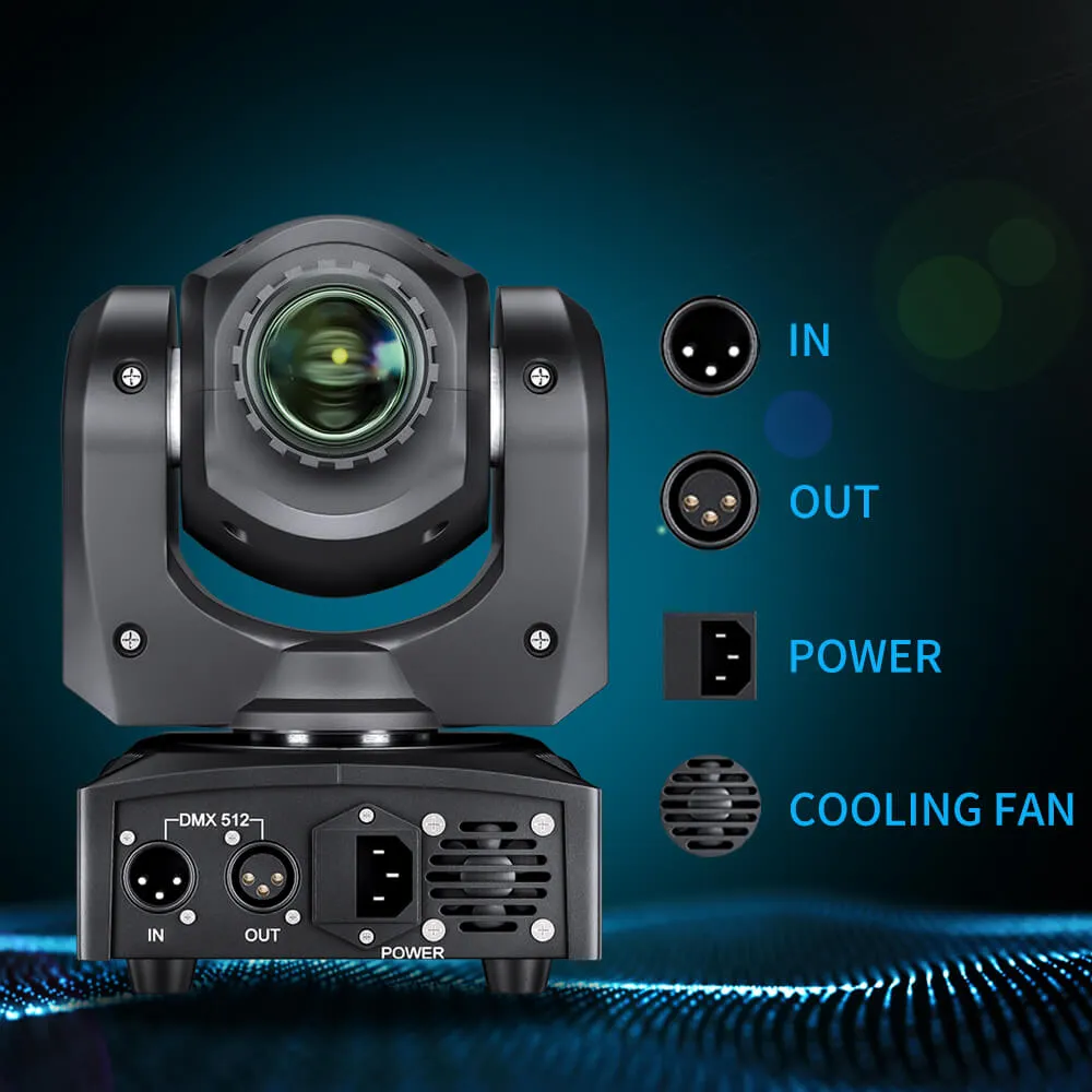Betopper Spot Moving Head Lights 10W 8 GOBO 8 Colors  For Night Club Wedding Theater