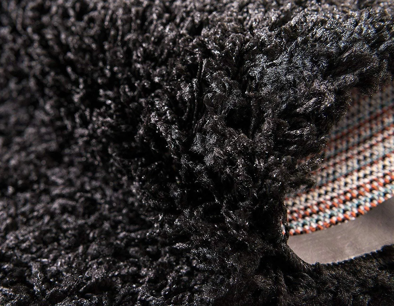 Black Thick Shaggy Rug - California