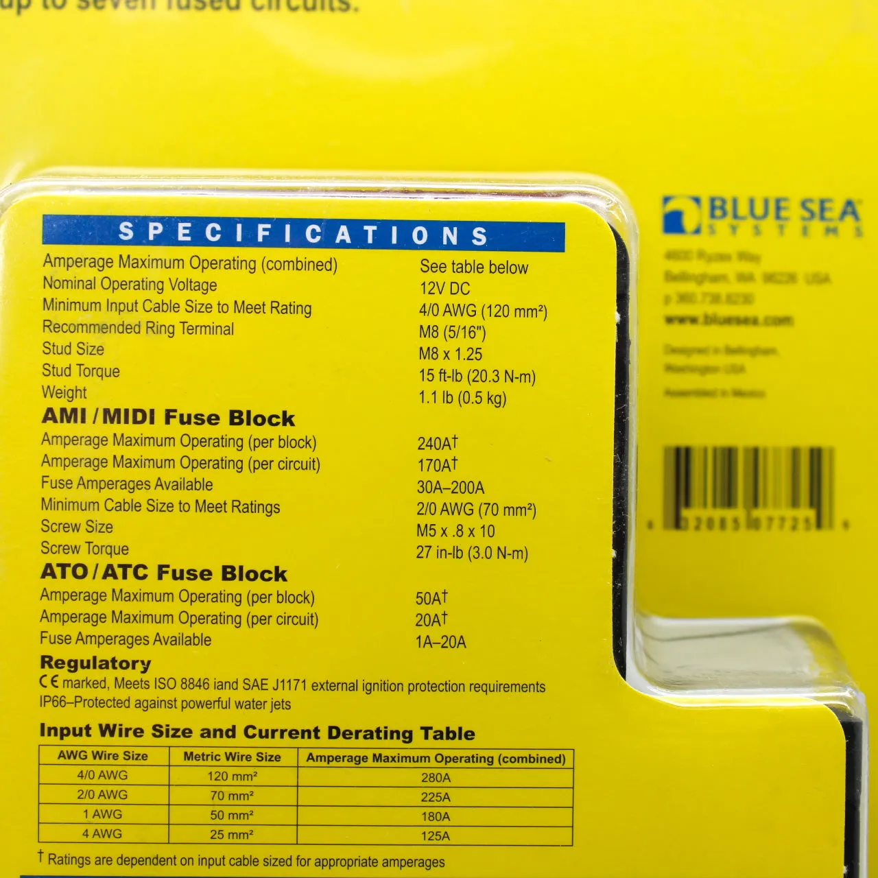 Blue Sea Systems 7725 Safety HUB 100 Fuse Block