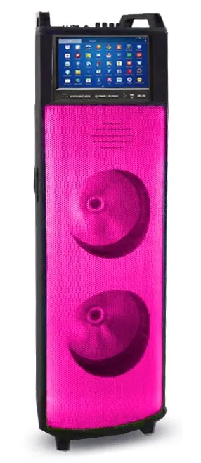 Bluetooth LED Tower Speaker with Disco Light Show & 12” Android TouchScreen