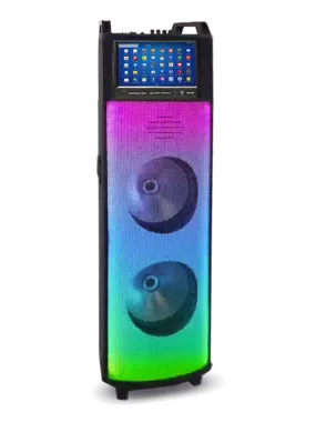 Bluetooth LED Tower Speaker with Disco Light Show & 12” Android TouchScreen
