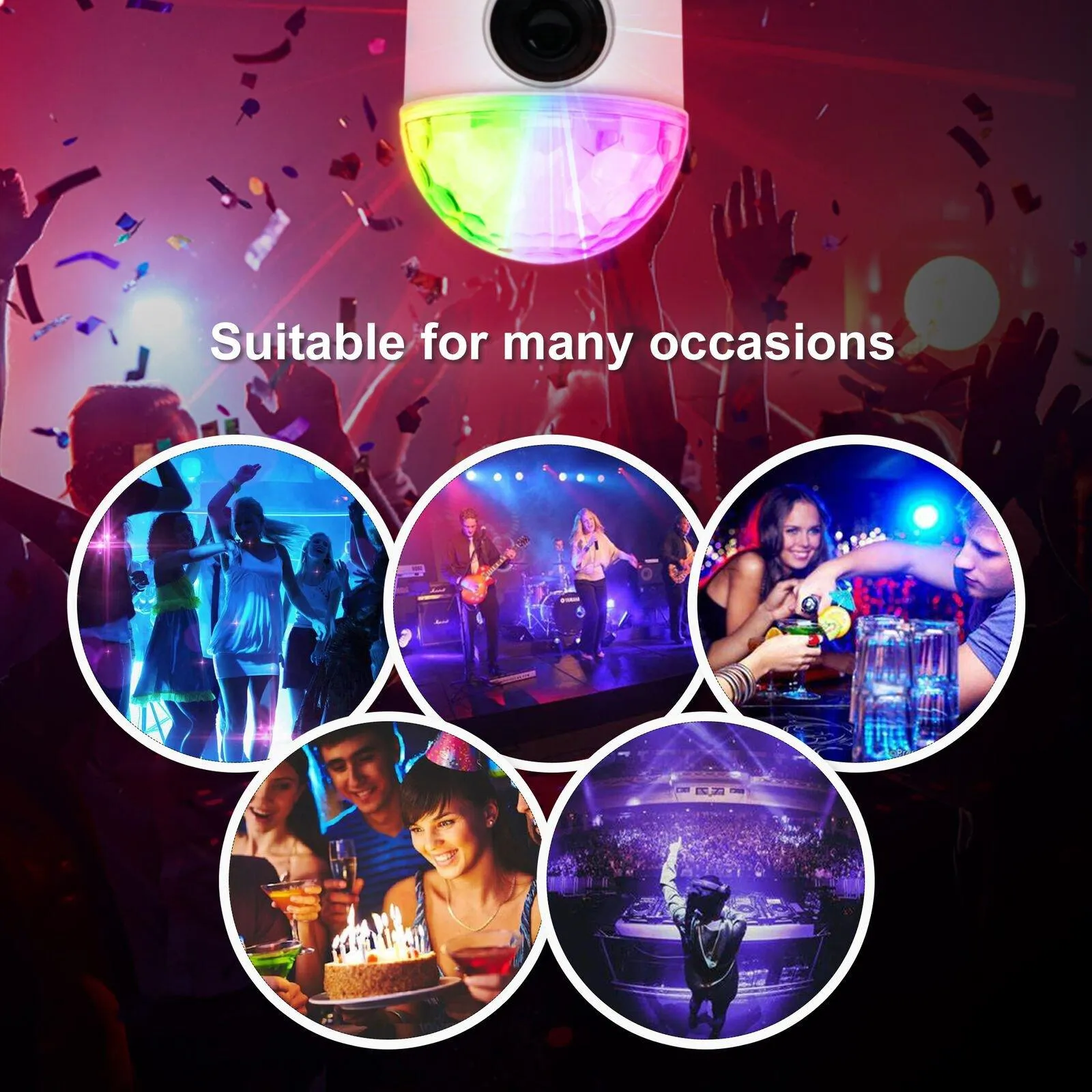 Bluetooth RGB Disco Party Light LED Stage Ball Light KTV Strobe DJ Activated Lamp