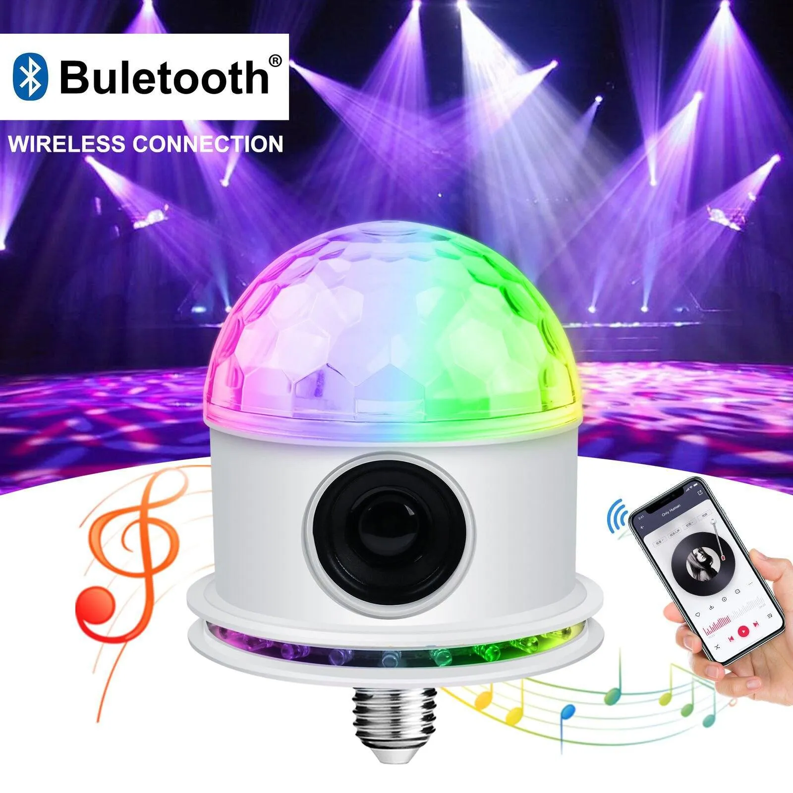 Bluetooth RGB Disco Party Light LED Stage Ball Light KTV Strobe DJ Activated Lamp
