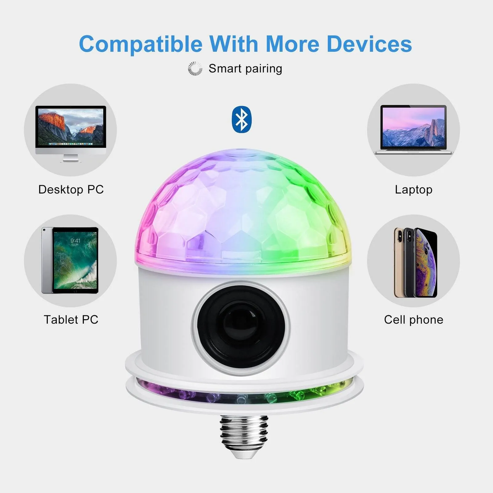 Bluetooth RGB Disco Party Light LED Stage Ball Light KTV Strobe DJ Activated Lamp