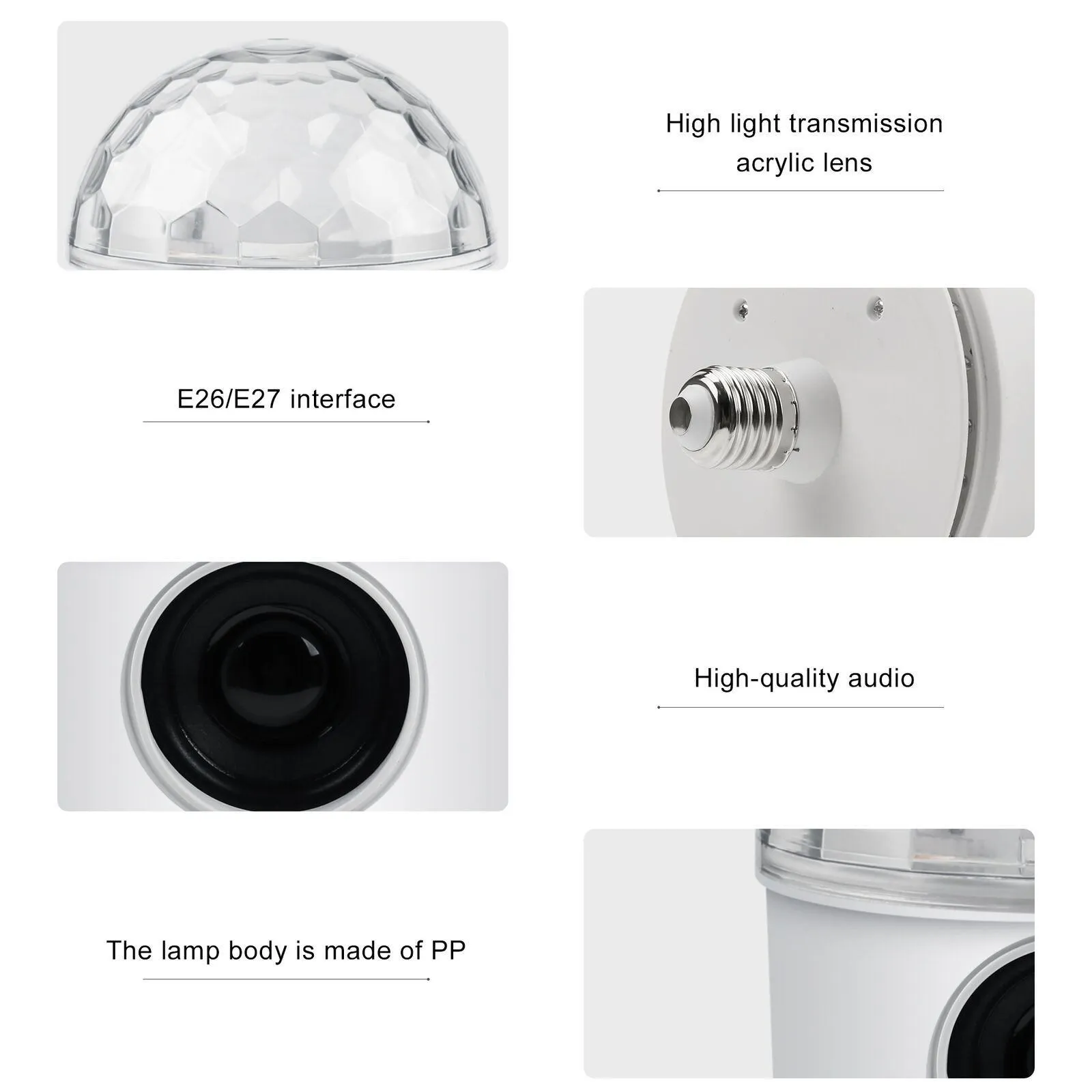 Bluetooth RGB Disco Party Light LED Stage Ball Light KTV Strobe DJ Activated Lamp