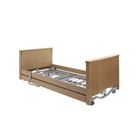 Bradshaw Low Bed in Light Oak with Wooden Side Rail Kit