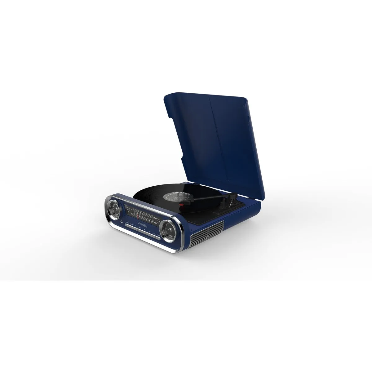 Brooklyn Retro Turntable - Blue / Cream Colour