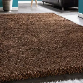 Brown Thick Shaggy Rug - California