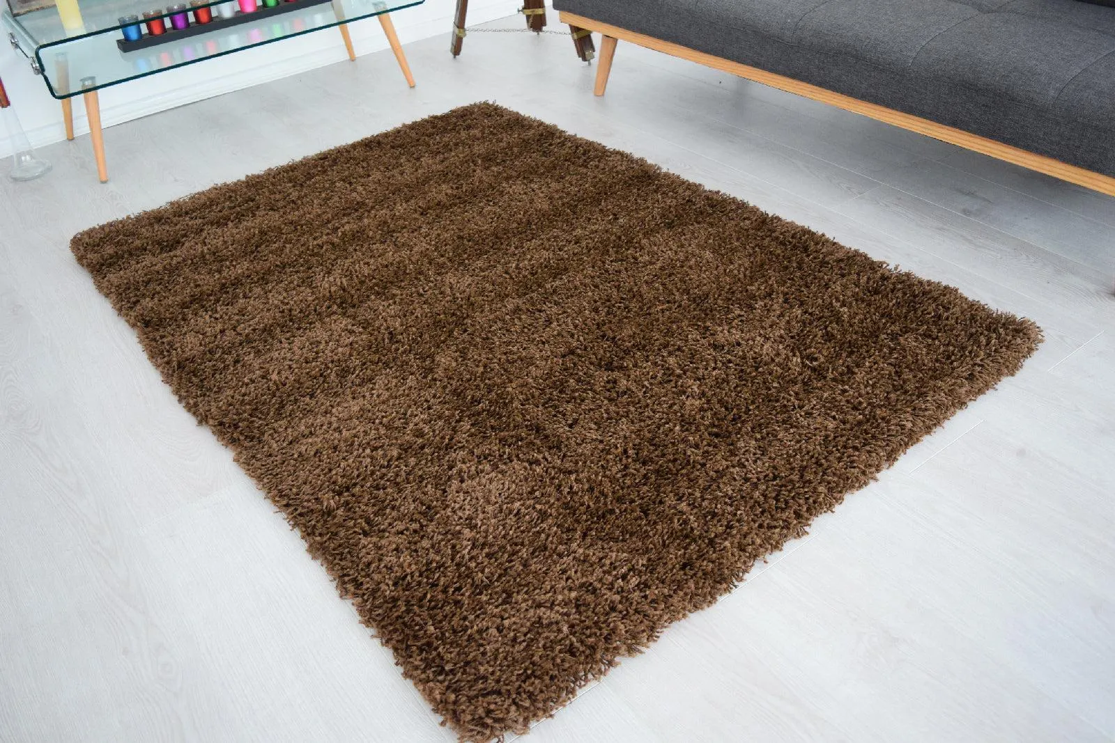 Brown Thick Shaggy Rug - California