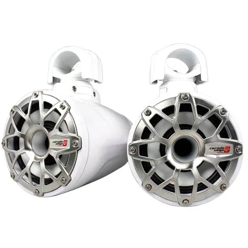 Cerwin Vega 6.5" Two Way Marine Tower Speakers 300 Watt LED Whtie SL65F4B Pair