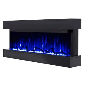 Chesmont Black 50 Inch 80034 Wall Mount 3-Sided Smart Floating Electric Fireplace (Alexa/Google Compatible)