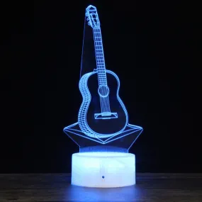 Creative 3D Colorful LED Music Instrument Night Lamp with Remote Control