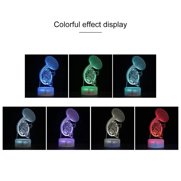 Creative 3D Colorful LED Music Instrument Night Lamp with Remote Control
