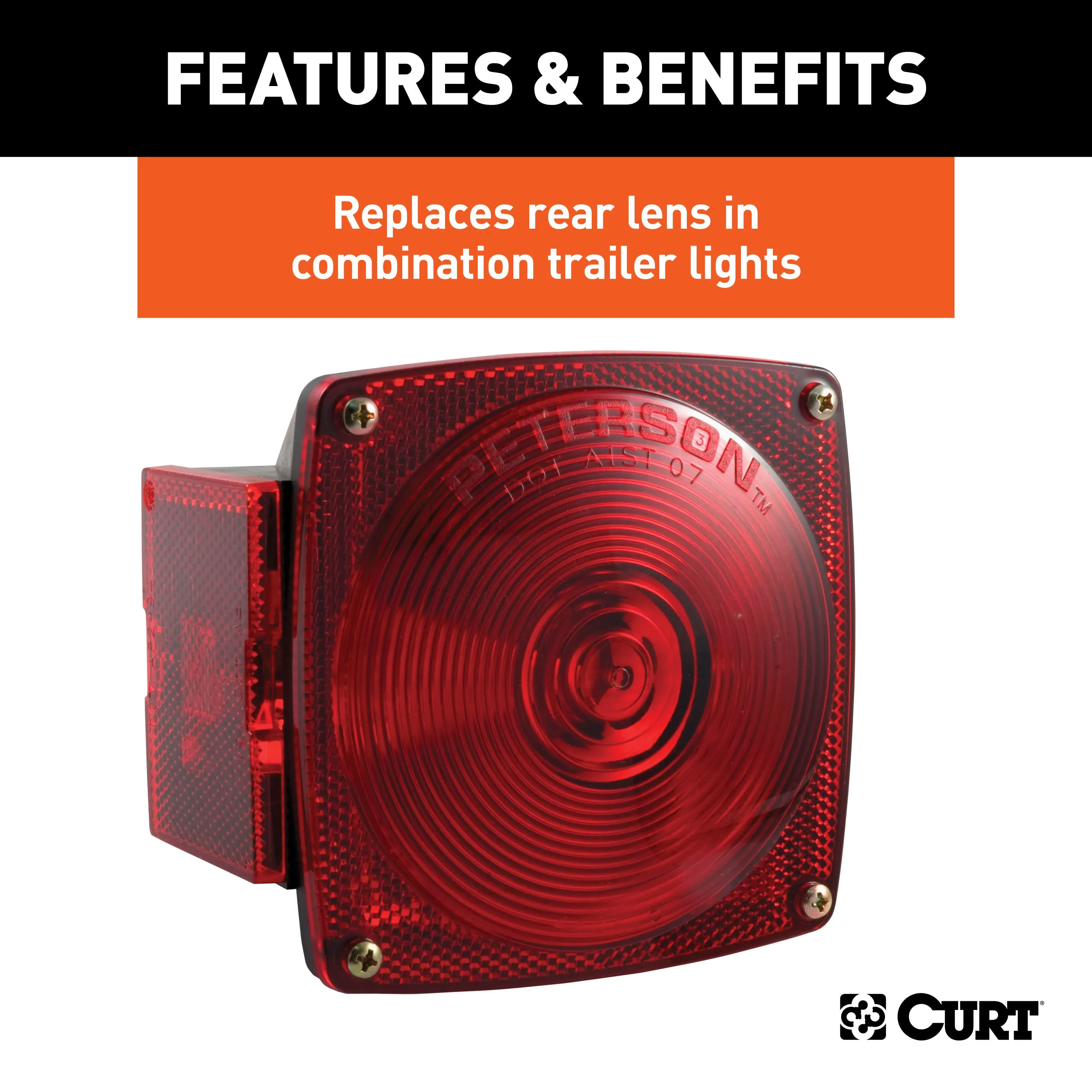 CURT 53445 CURT 53445 Replacement Red Combination Trailer Light Lens