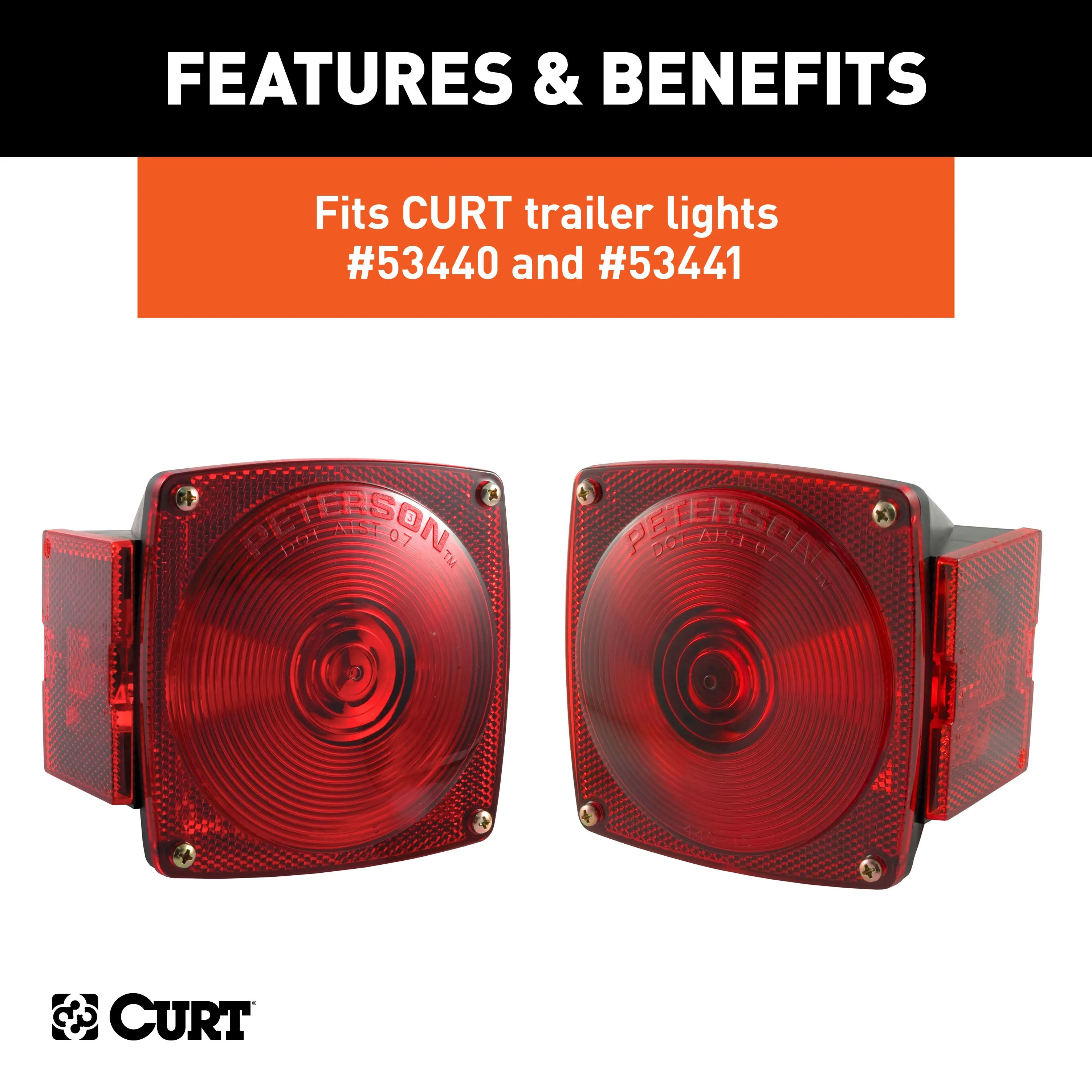 CURT 53445 CURT 53445 Replacement Red Combination Trailer Light Lens
