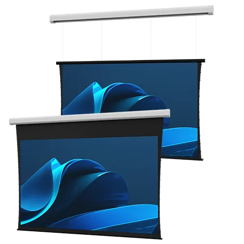 Da-Lite Myriad Tensioned Reveal SightLine Cable Drop 193" Diag. 16:9 Parallax Stratos 1.0 Electric Projector Screen