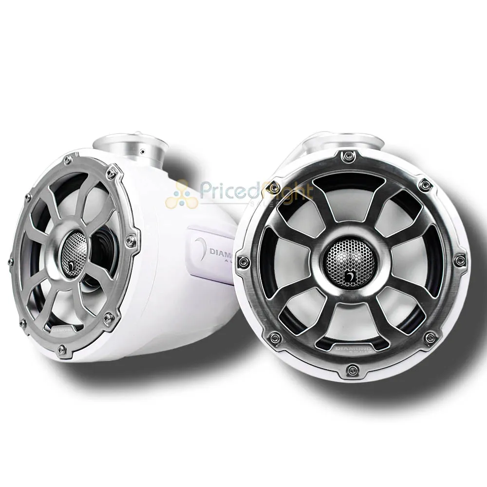Diamond Audio 6.5" 2 Way Marine Tower Speaker Pods 300W Max White POD65F4W Pair