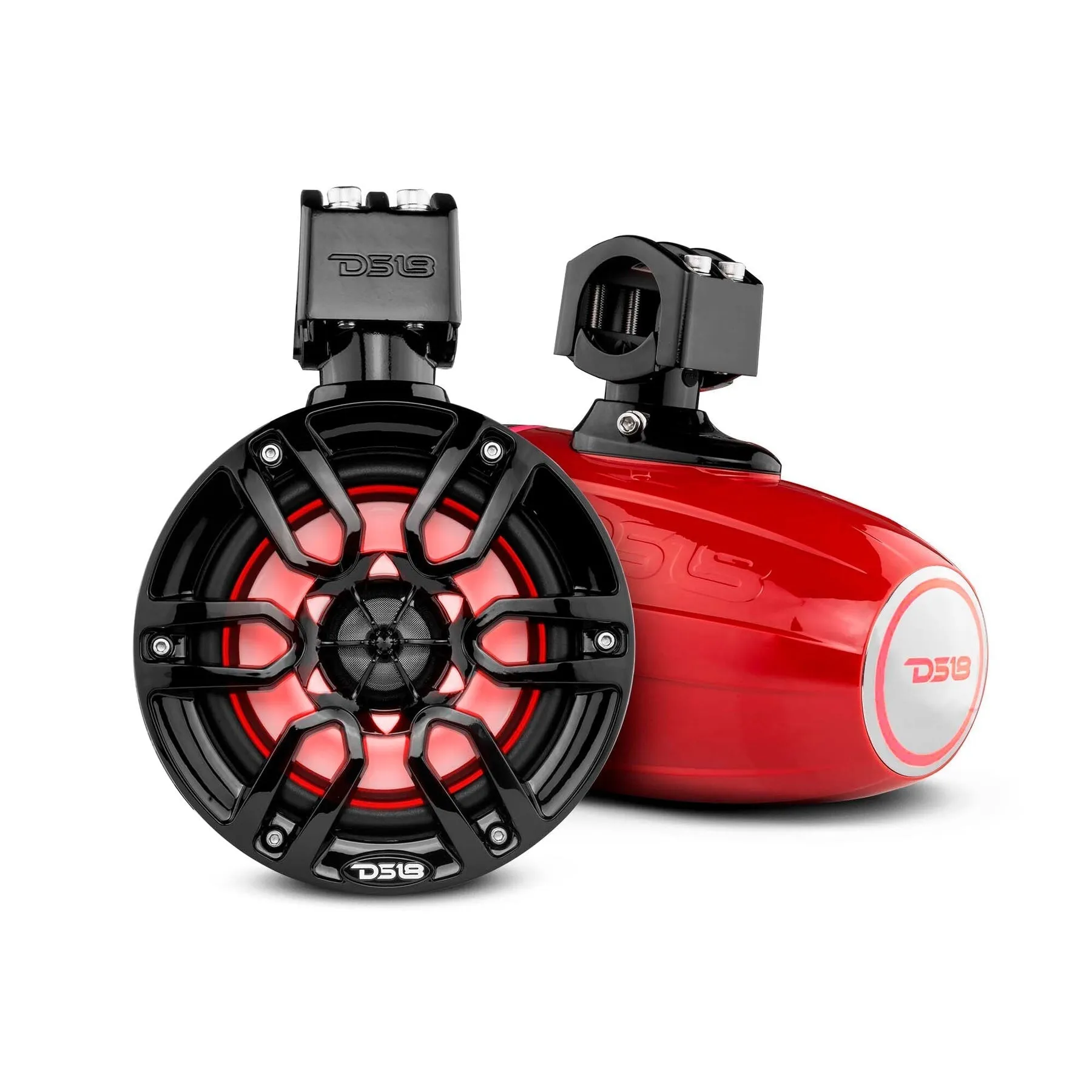 DS18 NXL-X6TP 6.5" Marine Water Resistant Wakeboard Tower Speakers with Integrated RGB LED Lights 300 Watts