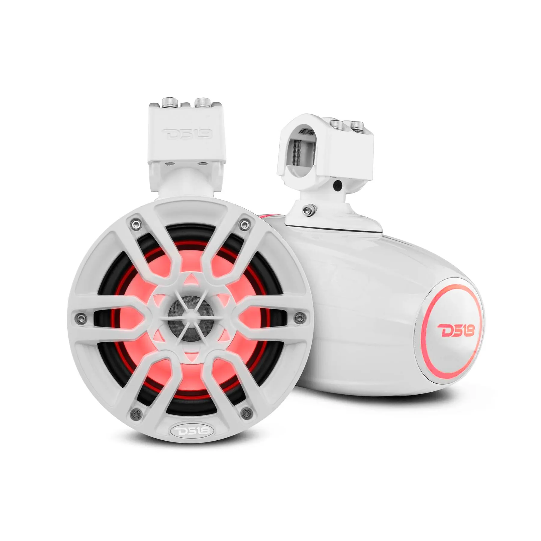 DS18 NXL-X6TP 6.5" Marine Water Resistant Wakeboard Tower Speakers with Integrated RGB LED Lights 300 Watts
