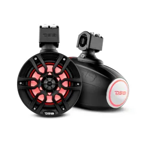DS18 NXL-X6TP 6.5" Marine Water Resistant Wakeboard Tower Speakers with Integrated RGB LED Lights 300 Watts