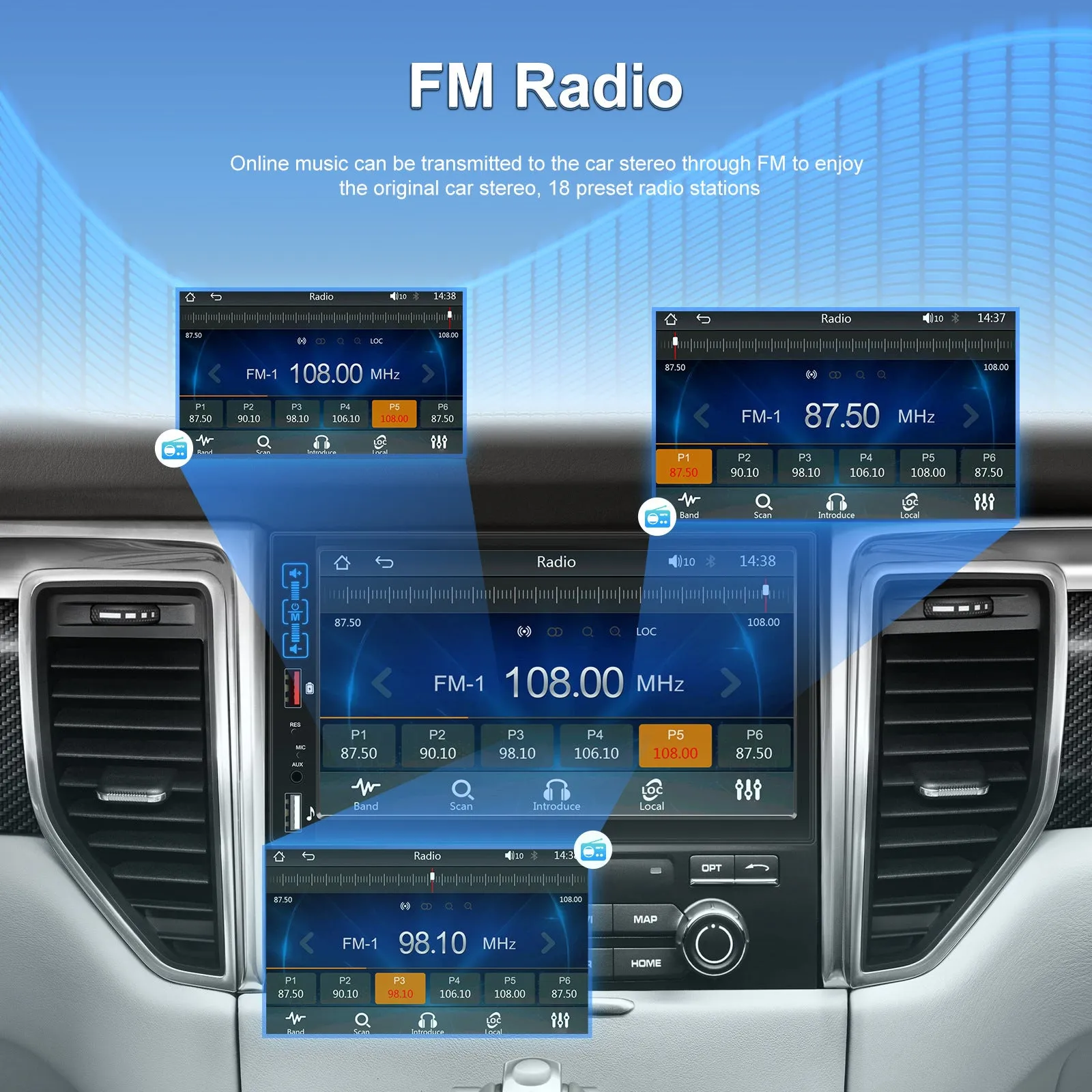 Dual Din Car Radio 7-Inch HD Screen Bluetooth Hands-Free Kit Mp5