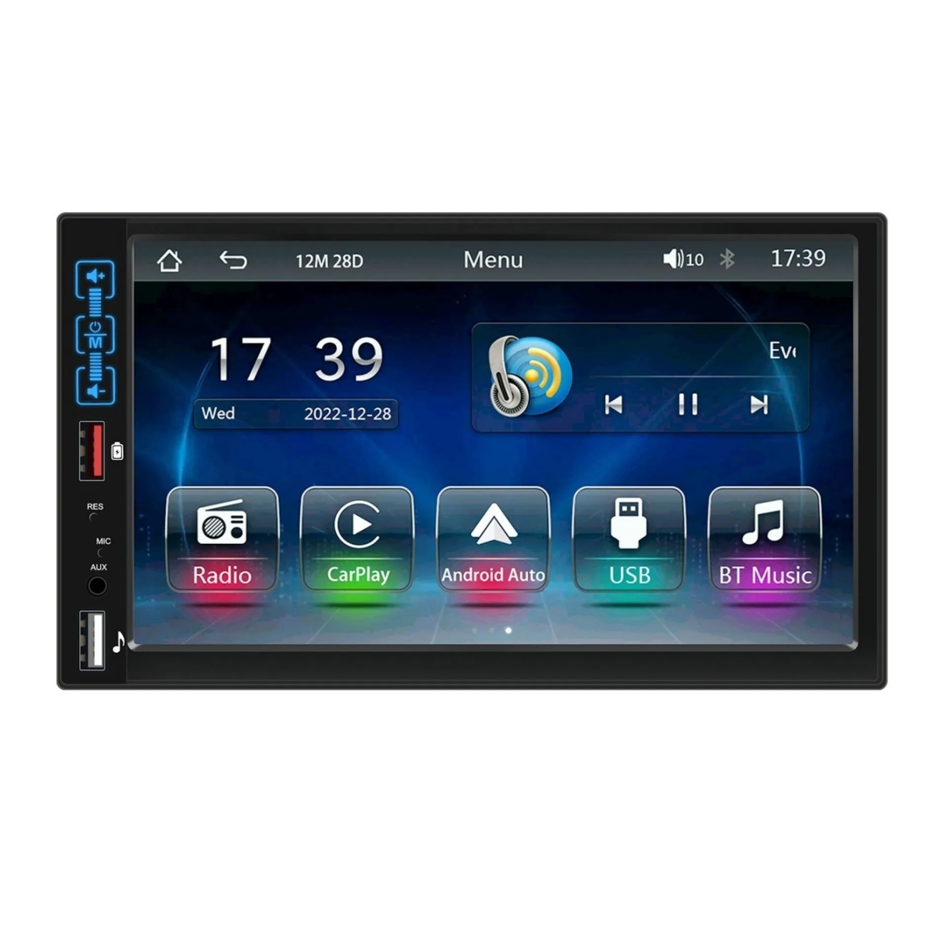 Dual Din Car Radio 7-Inch HD Screen Bluetooth Hands-Free Kit Mp5