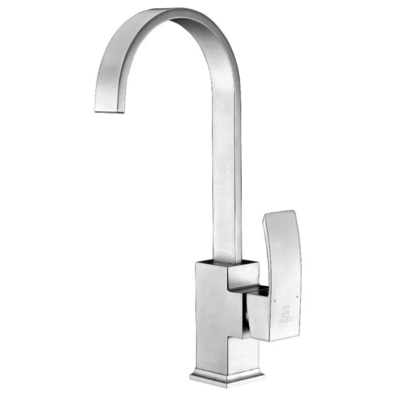 Elysian 35.88" Single Basin Farmhouse Apron Kitchen Sink with Opus Single-Handle Faucet in Brushed Nickel