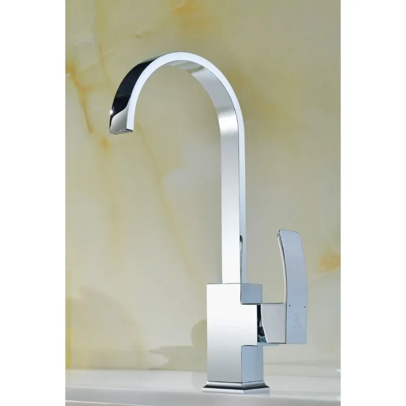 Elysian 35.88" Single Basin Farmhouse Apron Kitchen Sink with Opus Single-Handle Faucet in Polished Chrome