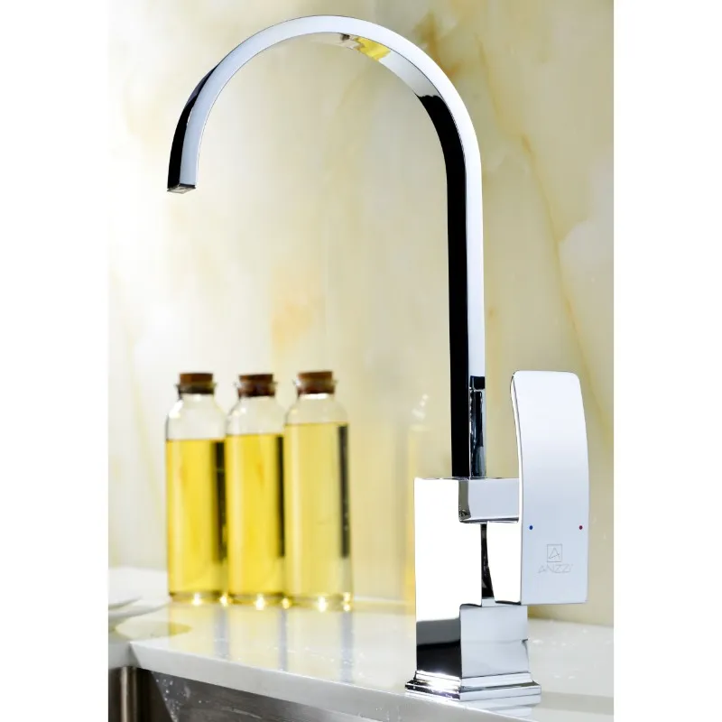 Elysian 35.88" Single Basin Farmhouse Apron Kitchen Sink with Opus Single-Handle Faucet in Polished Chrome