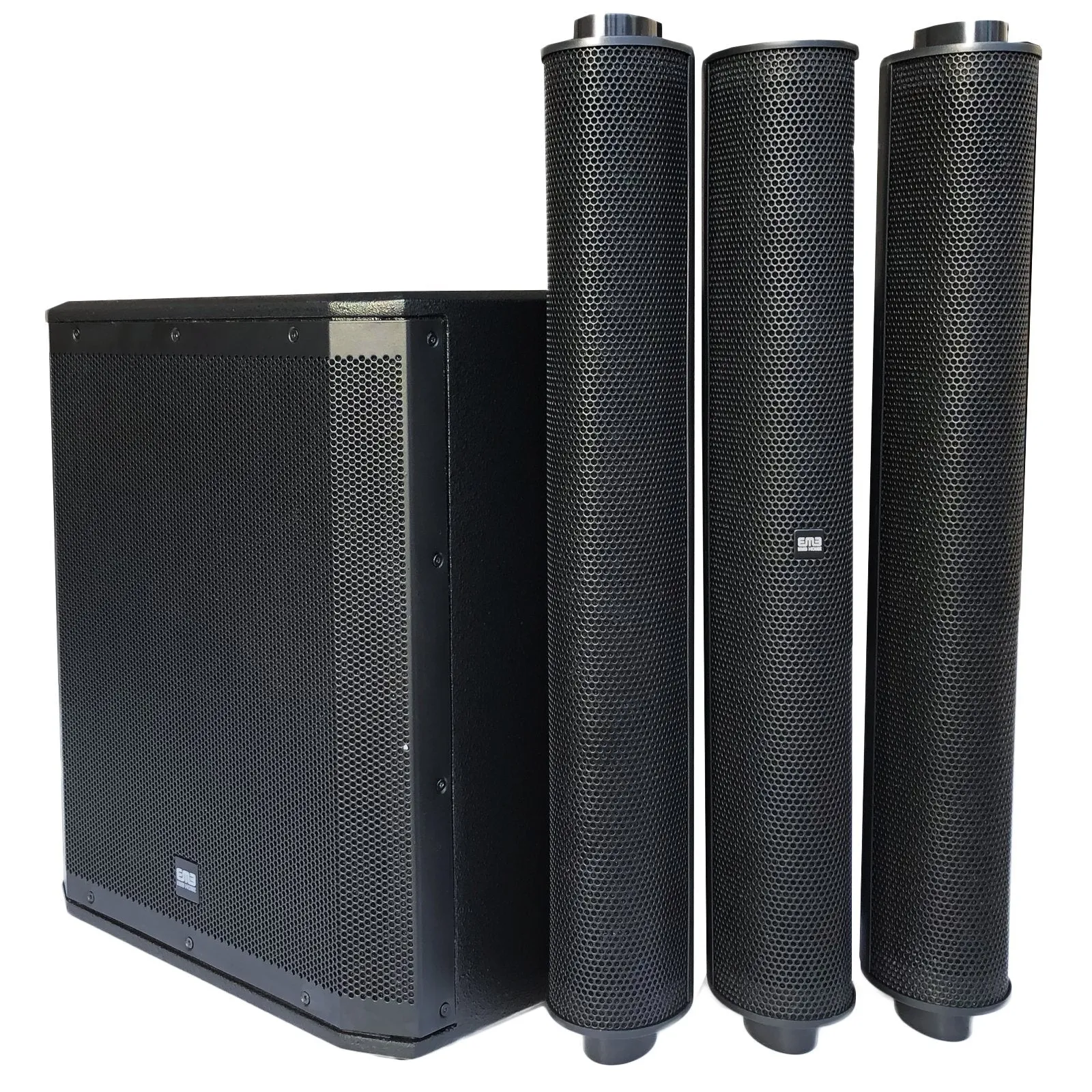 EMB 12BT PK1 1500W Tower Bluetooth All-in-One Linear Array PA Portable Linkable Speaker - Perfect for Home/Karaoke/Birthday/DJ Party/Meeting/Camp/Jobsite/Construction