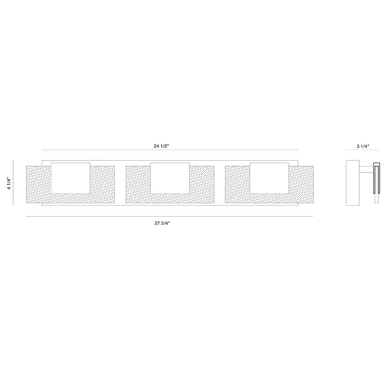Eurofase 45346 Kasha 3-lt 28" LED Bathbar