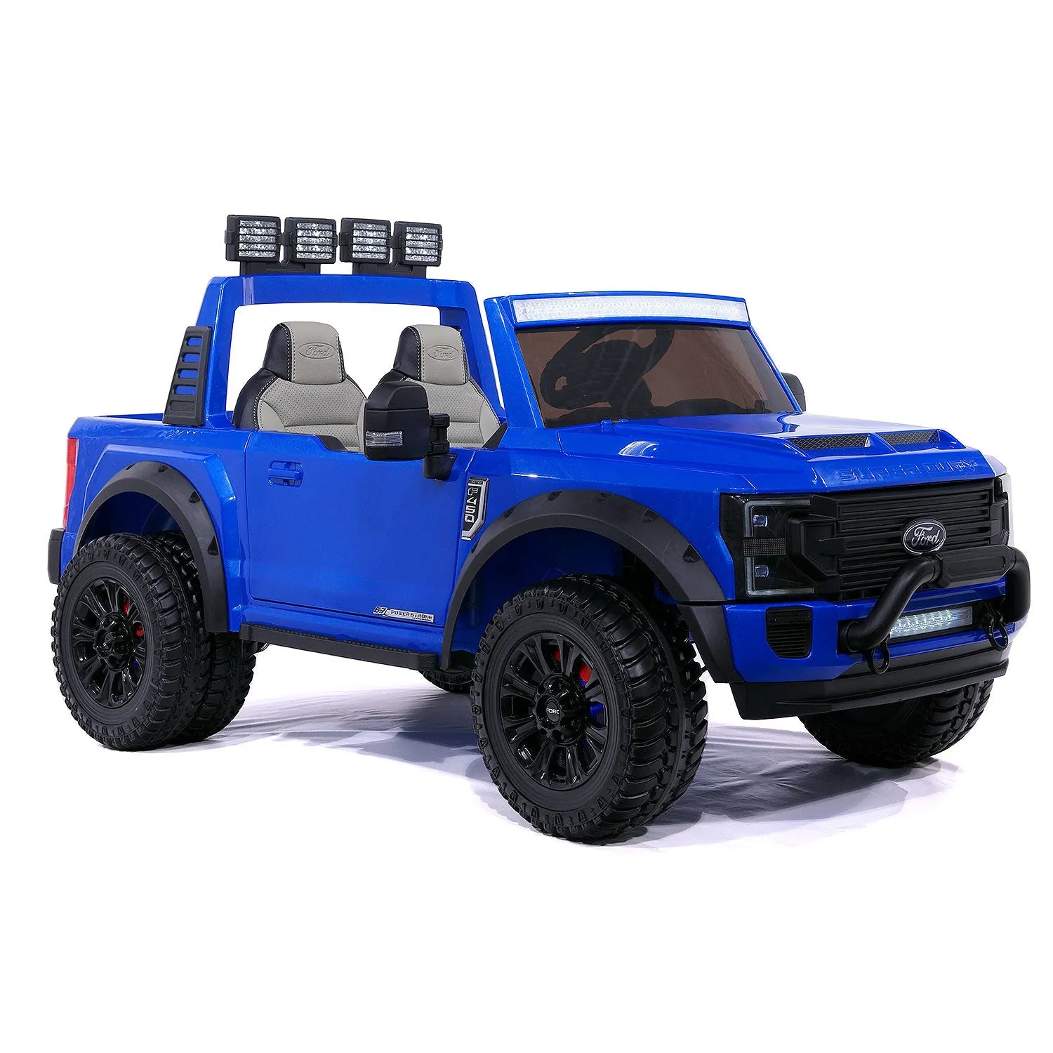 Ford F450 Custom Edition 24v Kids Ride-on Car Truck With R/c Parental Remote | Blue