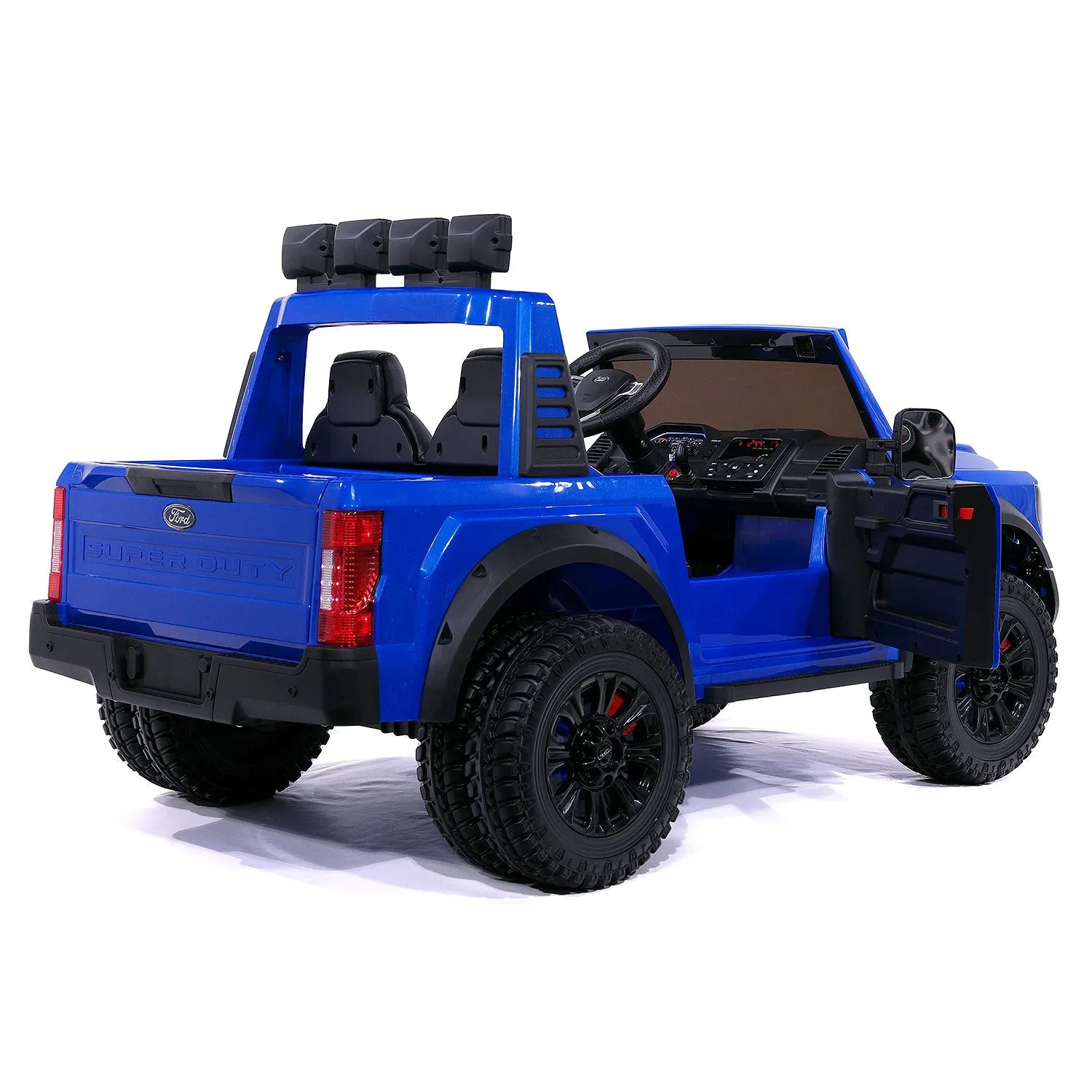 Ford F450 Custom Edition 24v Kids Ride-on Car Truck With R/c Parental Remote | Blue