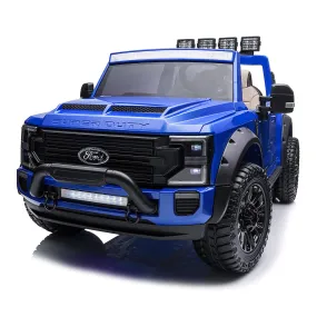 Ford F450 Custom Edition 24v Kids Ride-on Car Truck With R/c Parental Remote | Blue