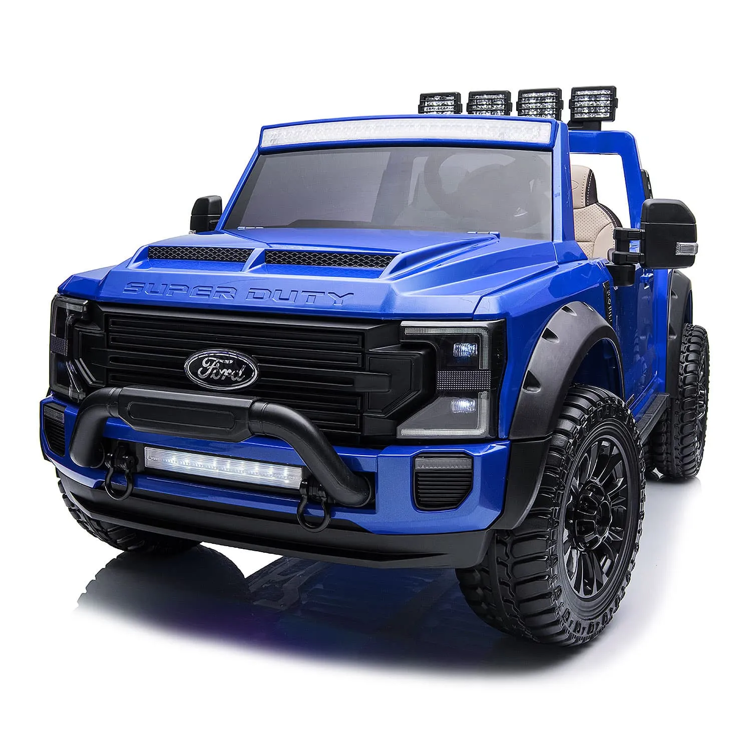 Ford F450 Custom Edition 24v Kids Ride-on Car Truck With R/c Parental Remote | Blue