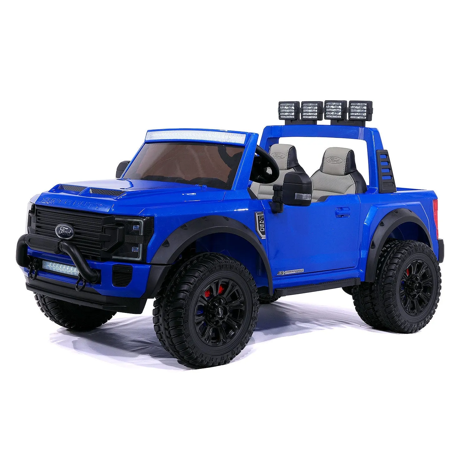 Ford F450 Custom Edition 24v Kids Ride-on Car Truck With R/c Parental Remote | Blue