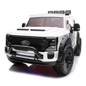 Ford F450 Custom Edition 24v Kids Ride-on Car Truck With R/c Parental Remote | White
