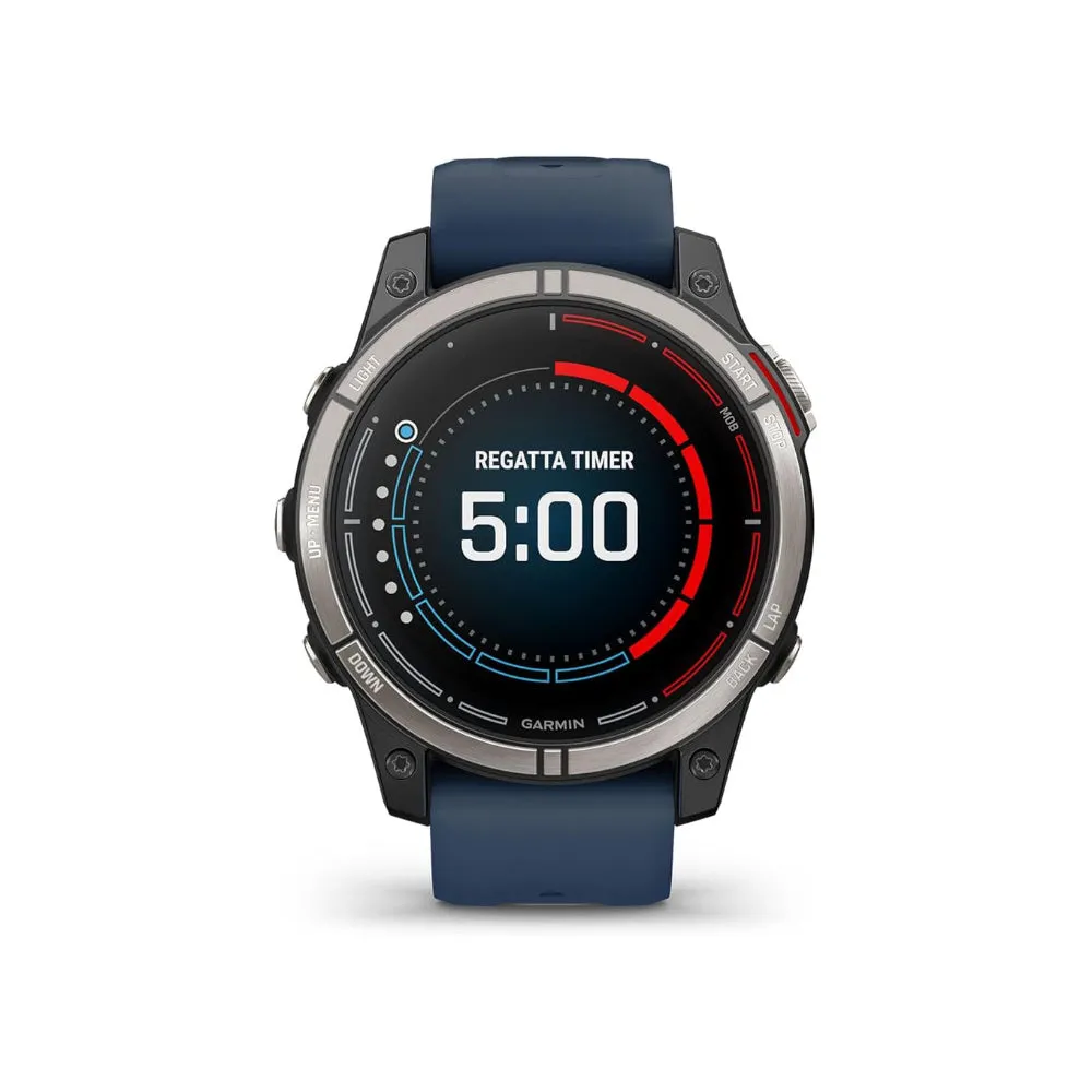 Garmin Men's Blue LED Flashlight Sailing And Watersport Activities Fish Forecast And Trolling Motor Control AMOLED Display Quatix® 7 Pro Premium GPS Marine Smartwatch - 010-02803-80