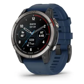 Garmin Men's Blue LED Flashlight Sailing And Watersport Activities Fish Forecast And Trolling Motor Control AMOLED Display Quatix® 7 Pro Premium GPS Marine Smartwatch - 010-02803-80