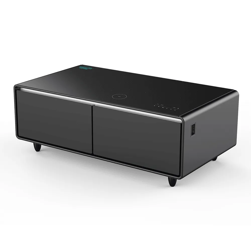Generaltec Smart Table with Refrigerator and Speakers GMBST2BK - Black