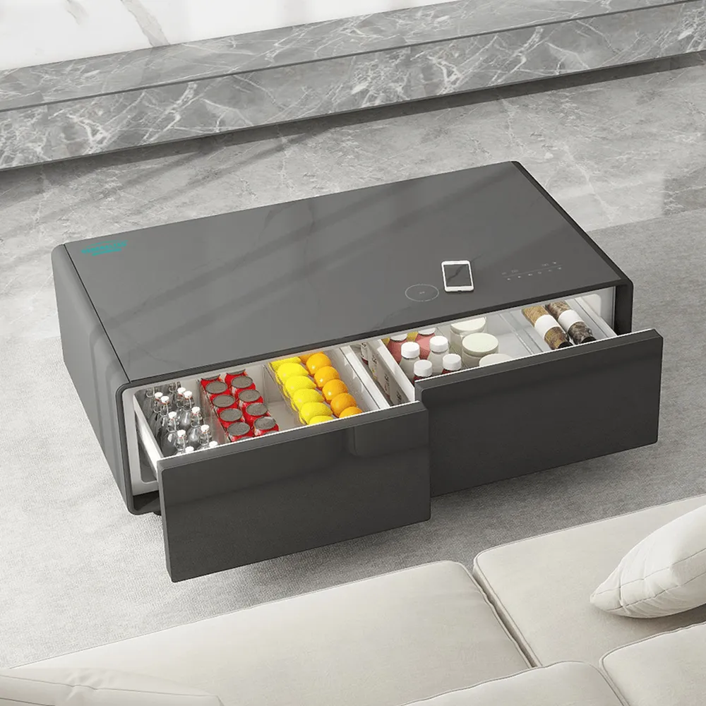 Generaltec Smart Table with Refrigerator and Speakers GMBST2BK - Black