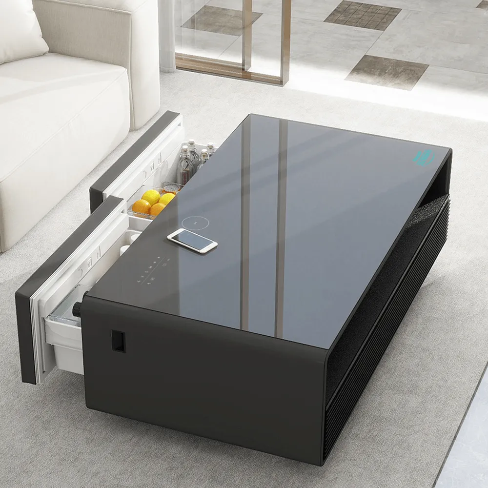 Generaltec Smart Table with Refrigerator and Speakers GMBST2BK - Black