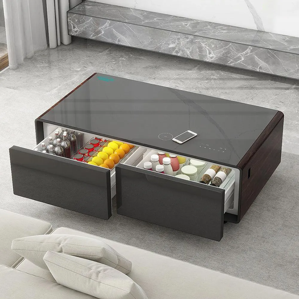 Generaltec Smart Table with Refrigerator and Speakers GMBST4DN - Wood