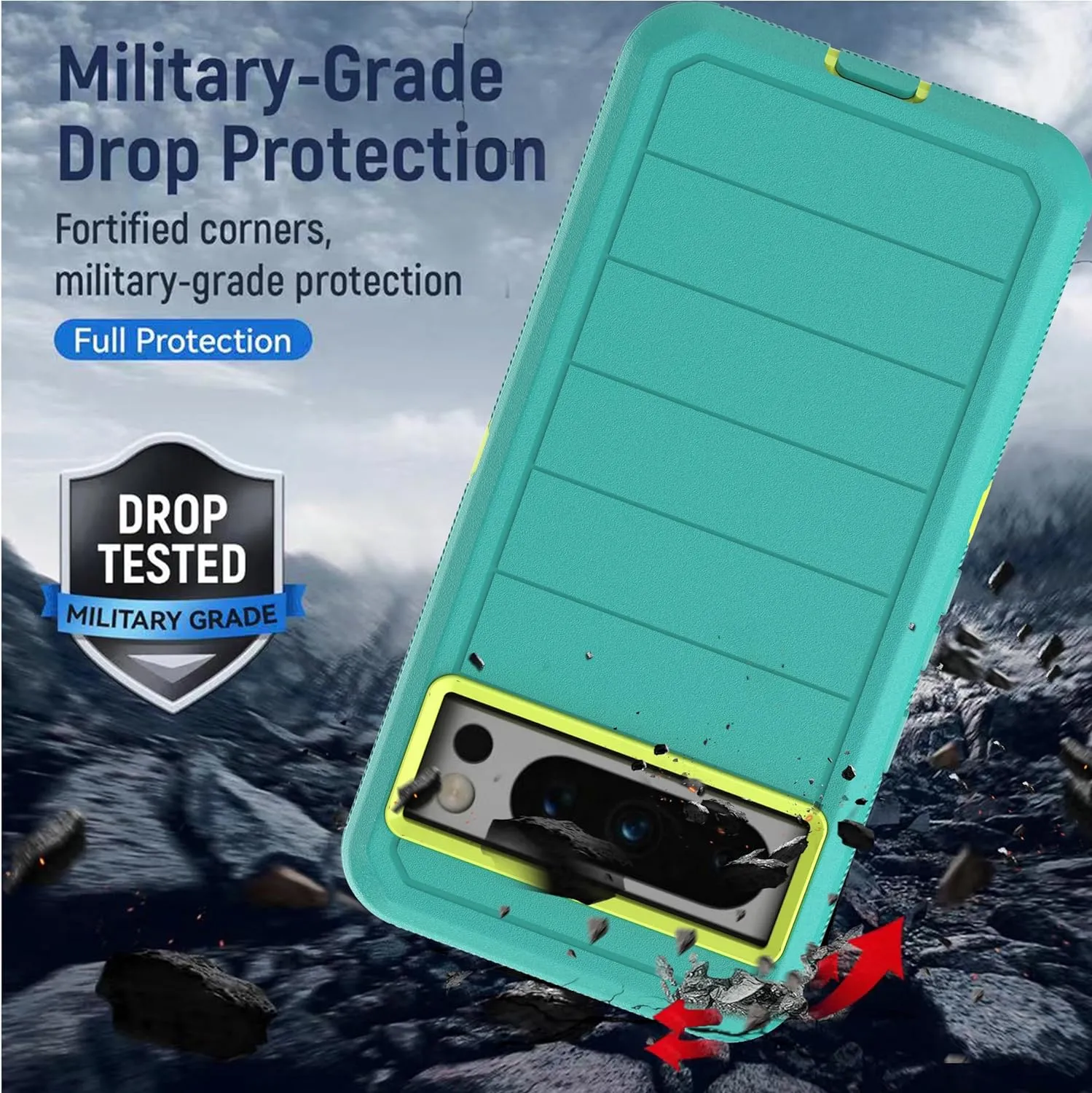 Google Pixel 8 Pro Case Built in Screen Protector Drop Proof 3-Layer Durable Cover