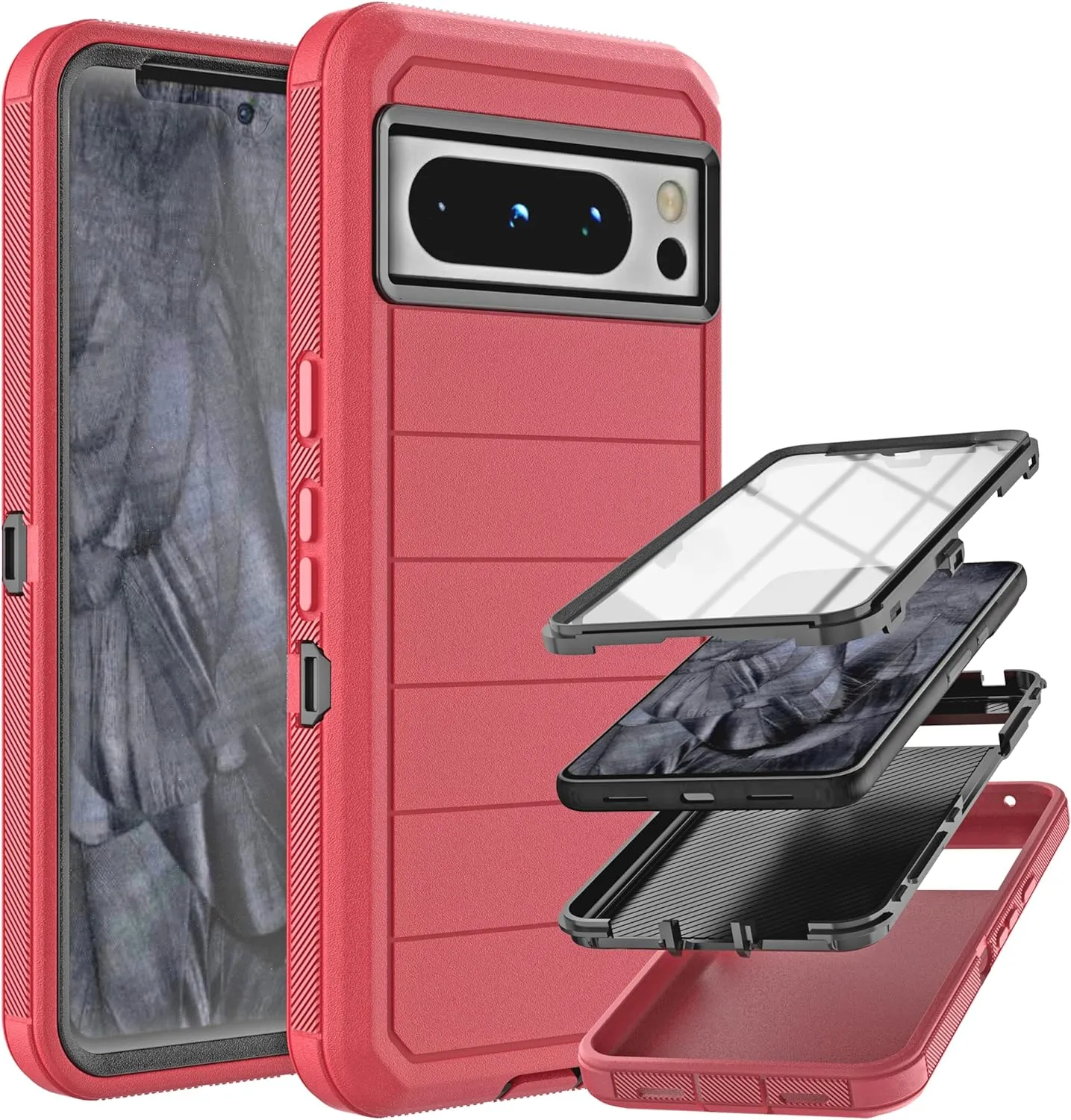 Google Pixel 8 Pro Case Built in Screen Protector Drop Proof 3-Layer Durable Cover