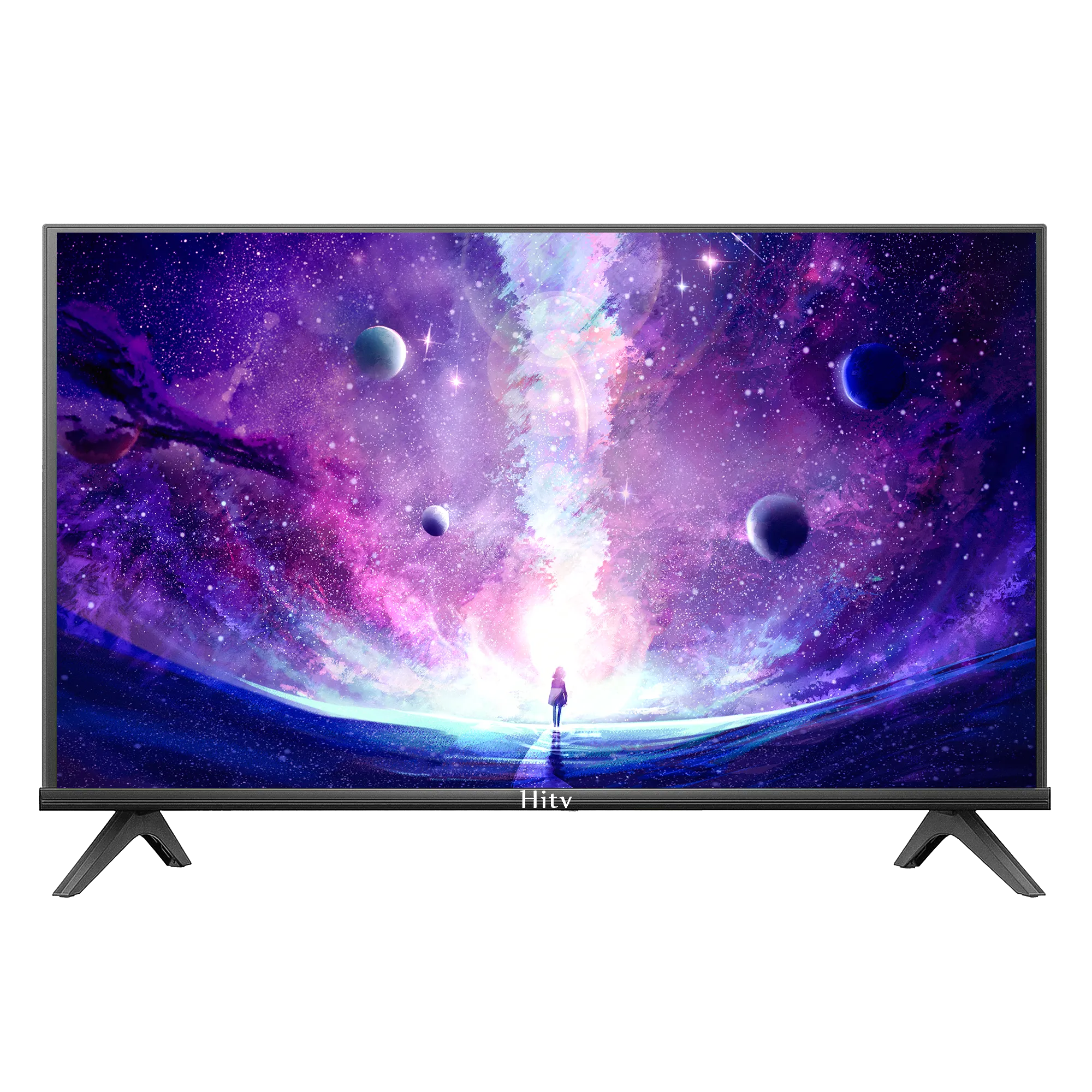 Hitv 75-Inch  Brakeless Smart TV with Android 12 Mainboard, Multilanguage OSD, 4K Ultra HD Resolution, Bluetooth Connectivity, DVB-T/T2/S2/CI /Dolby, HiFi Speakers, 3 HDMI and 2 USB Ports