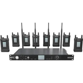 Hollyland SYSCOM 1000T-8B Full-Duplex Intercom System w/Eight Beltpacks and Headsets
