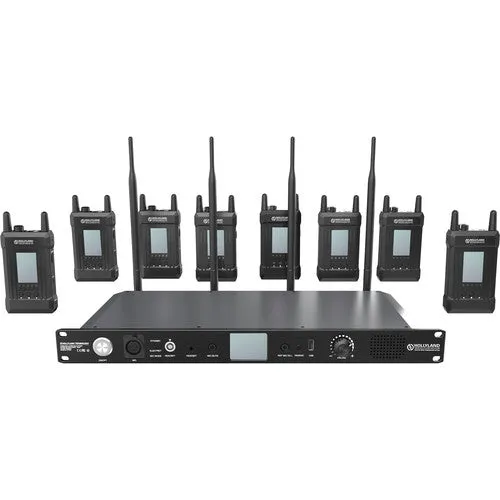 Hollyland SYSCOM 1000T-8B Full-Duplex Intercom System w/Eight Beltpacks and Headsets