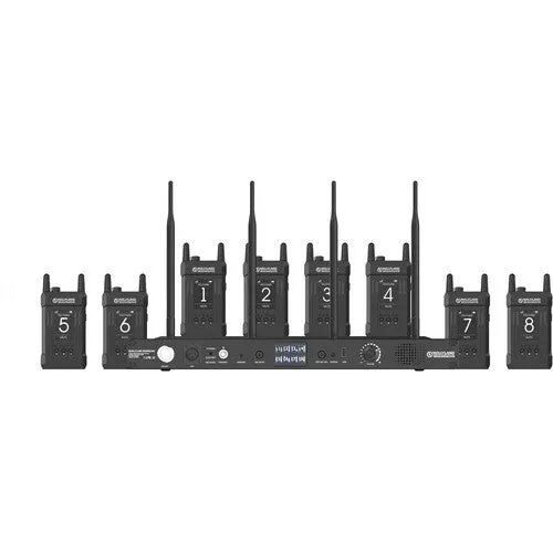 Hollyland SYSCOM 1000T-8B Full-Duplex Intercom System w/Eight Beltpacks and Headsets