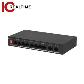 IC Realtime - PWR-POE-8-V3 / 8 Port Unmanaged PoE Switch / 96W Max / Supports 1 Hi POE Port